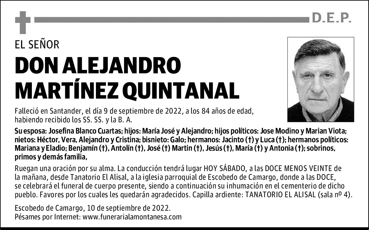 DON ALEJANDRO MARTÍNEZ QUINTANAL