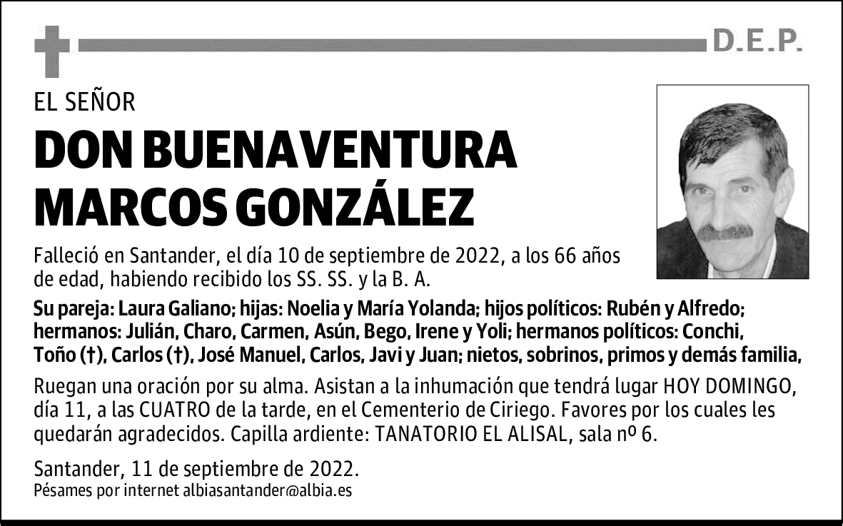 DON BUENAVENTURA MARCOS GONZÁLEZ