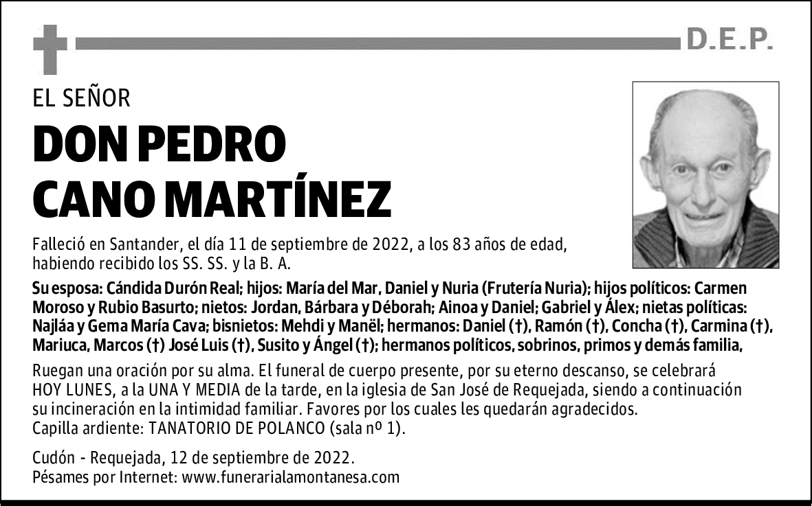 DON PEDRO CANO MARTÍNEZ