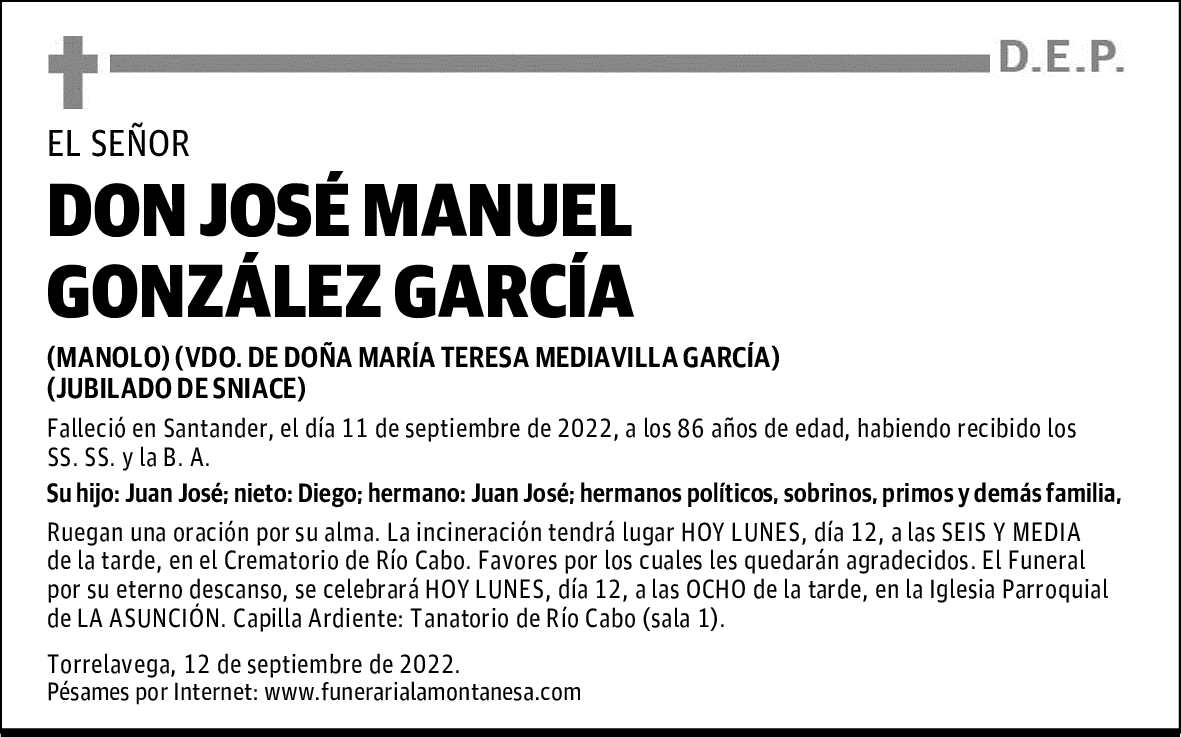 DON JOSÉ MANUEL GONZÁLEZ GARCÍA