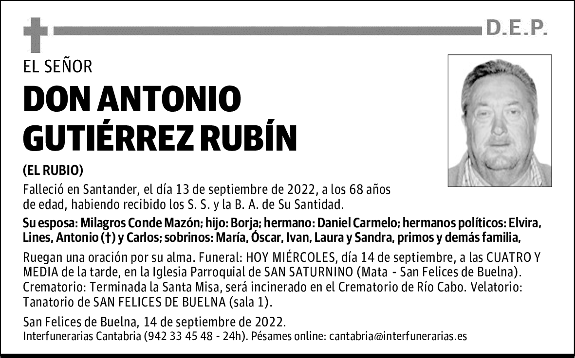 DON ANTONIO GUTIÉRREZ RUBÍN