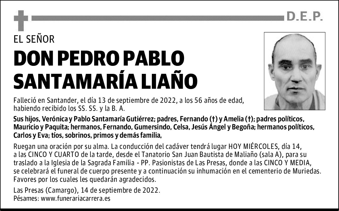 DON PEDRO PABLO SANTAMARÍA LIAÑO