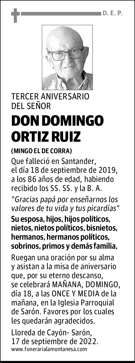 DON DOMINGO ORTiZ RUIZ