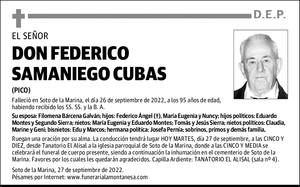 DON FEDERICO SAMANIEGO CUBAS
