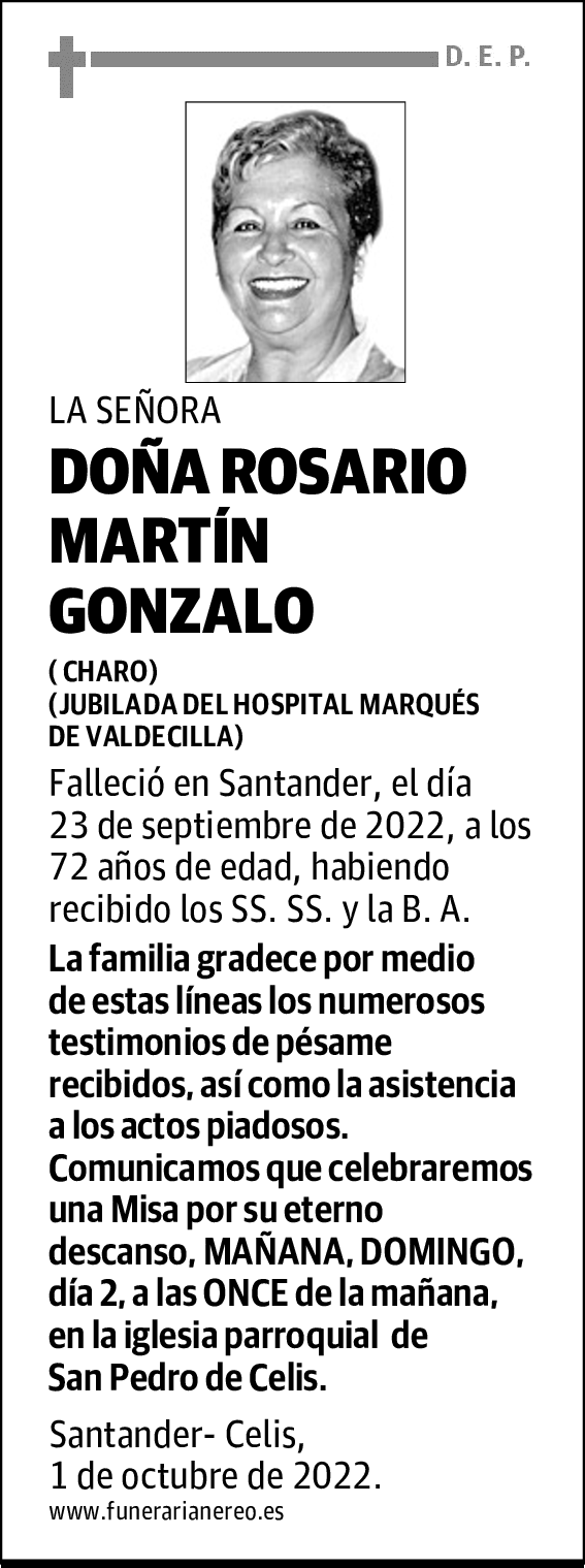 DOÑA ROSARIO MARTÍN GONZALO