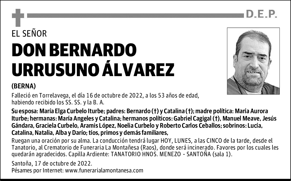 DON BERNARDO URRUSUNO ÁLVAREZ