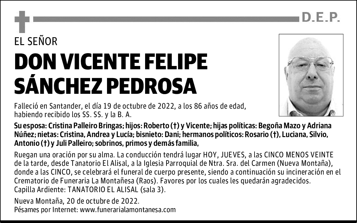 DON VICENTE FELIPE SÁNCHEZ PEDROSA