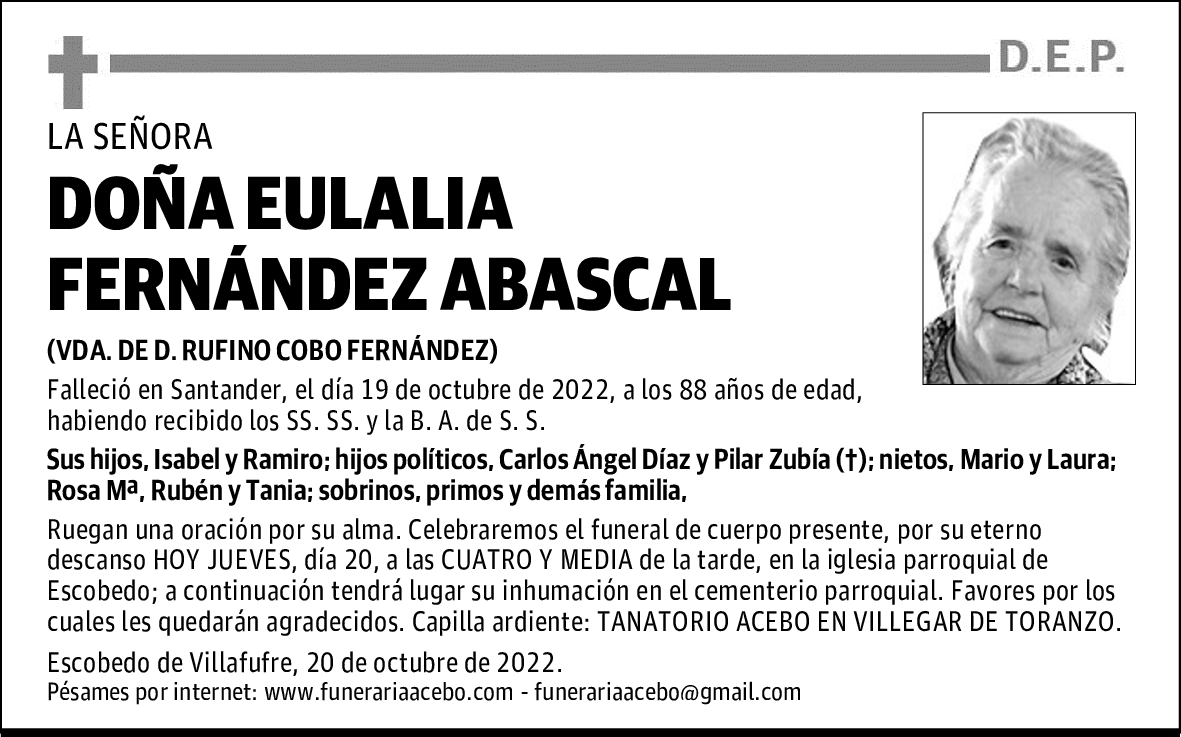 DOÑA EULALIA FERNÁNDEZ ABASCAL