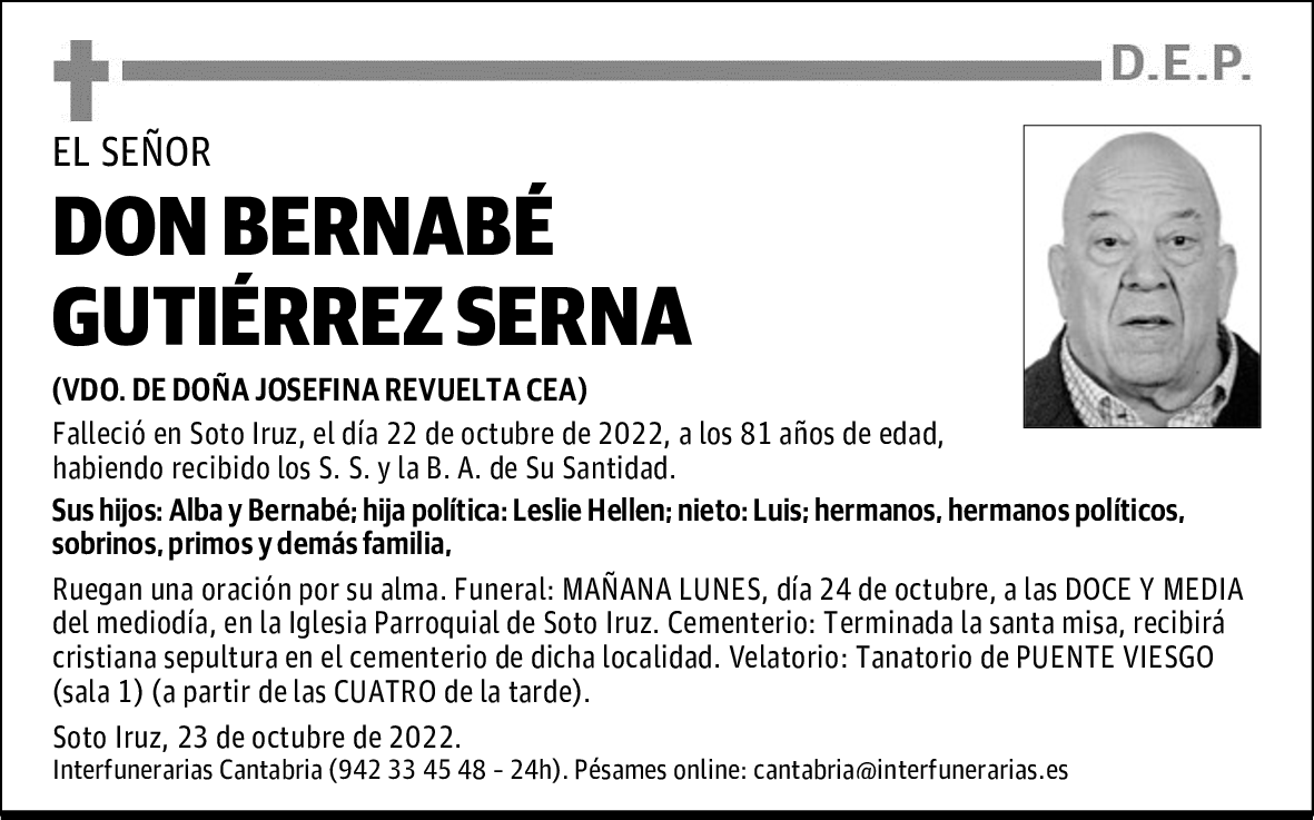 DON BERNABÉ GUTIÉRREZ SERNA