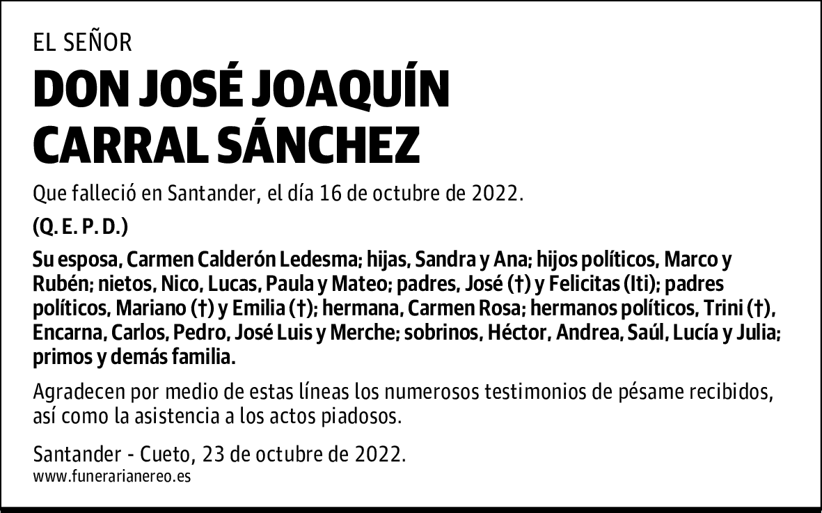 DON JOSE JOAQUÍN CARRAL SANCHEZ