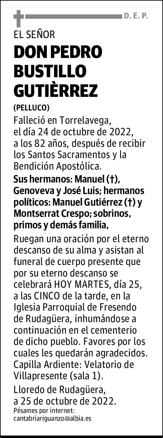 DON PEDRO BUSTILLO GUTIÈRREZ