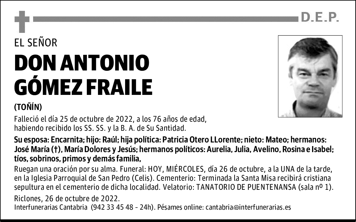 DON ANTONIO GÓMEZ FRAILE