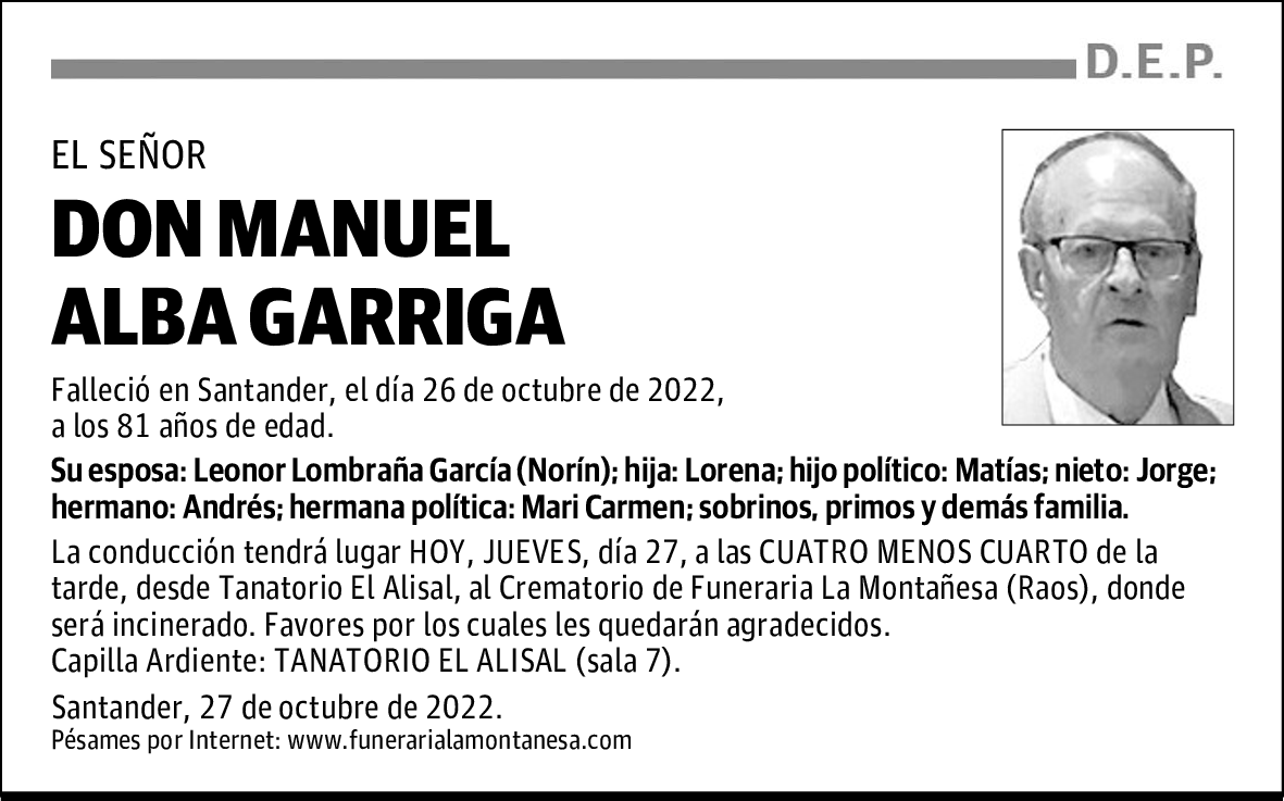 DON MANUEL ALBA GARRIGA