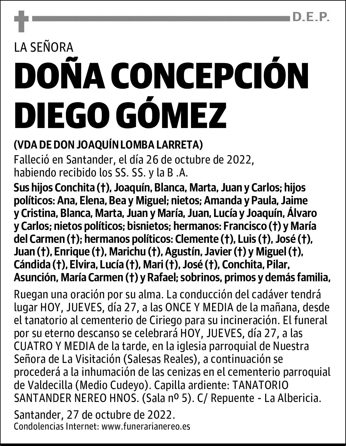 DOÑA CONCEPCIÓN DIEGO GÓMEZ