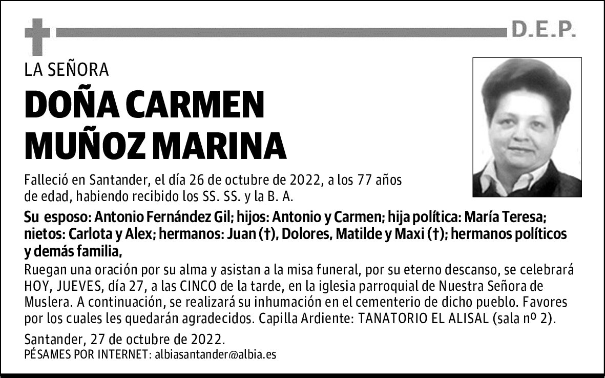 DOÑA CARMEN MUÑOZ MARINA