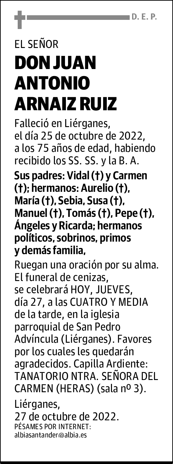 DON JUAN ANTONIO ARNAIZ RUIZ