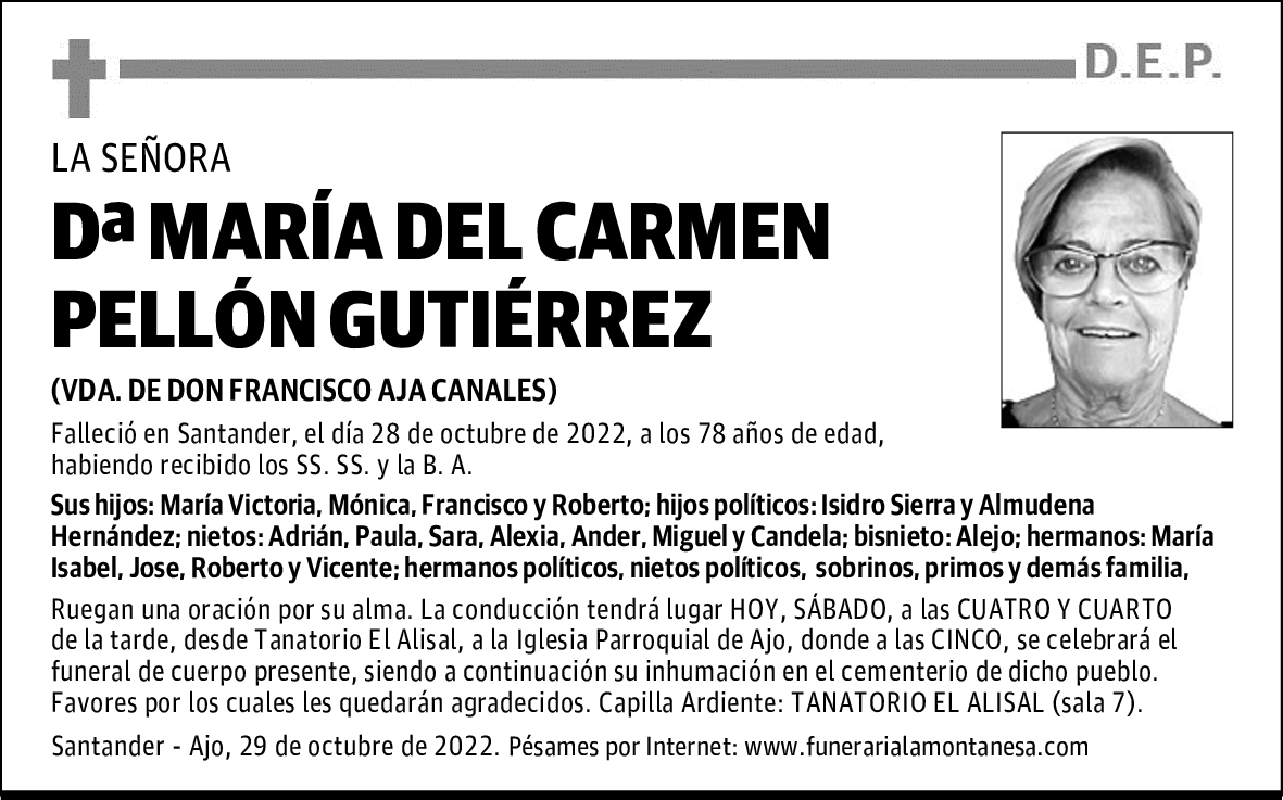 DOÑA MARÍA DEL CARMEN PELLÓN GUTIÉRREZ