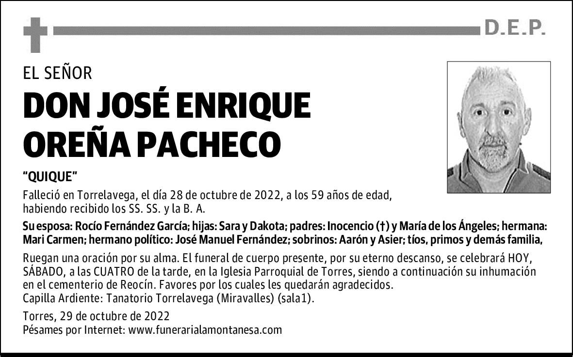 DON JOSÉ ENRIQUE OREÑA PACHECO