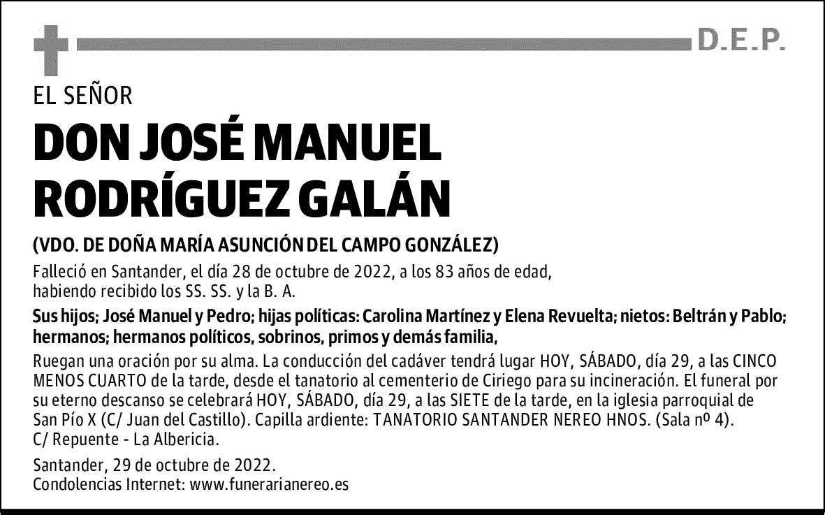 DON JOSÉ MANUEL RODRÍGUEZ GALÁN