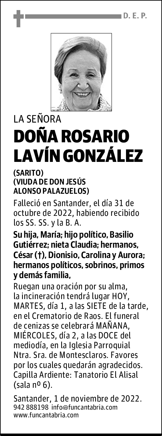 DOÑA ROSARIO LAVÍN GONZÁLEZ