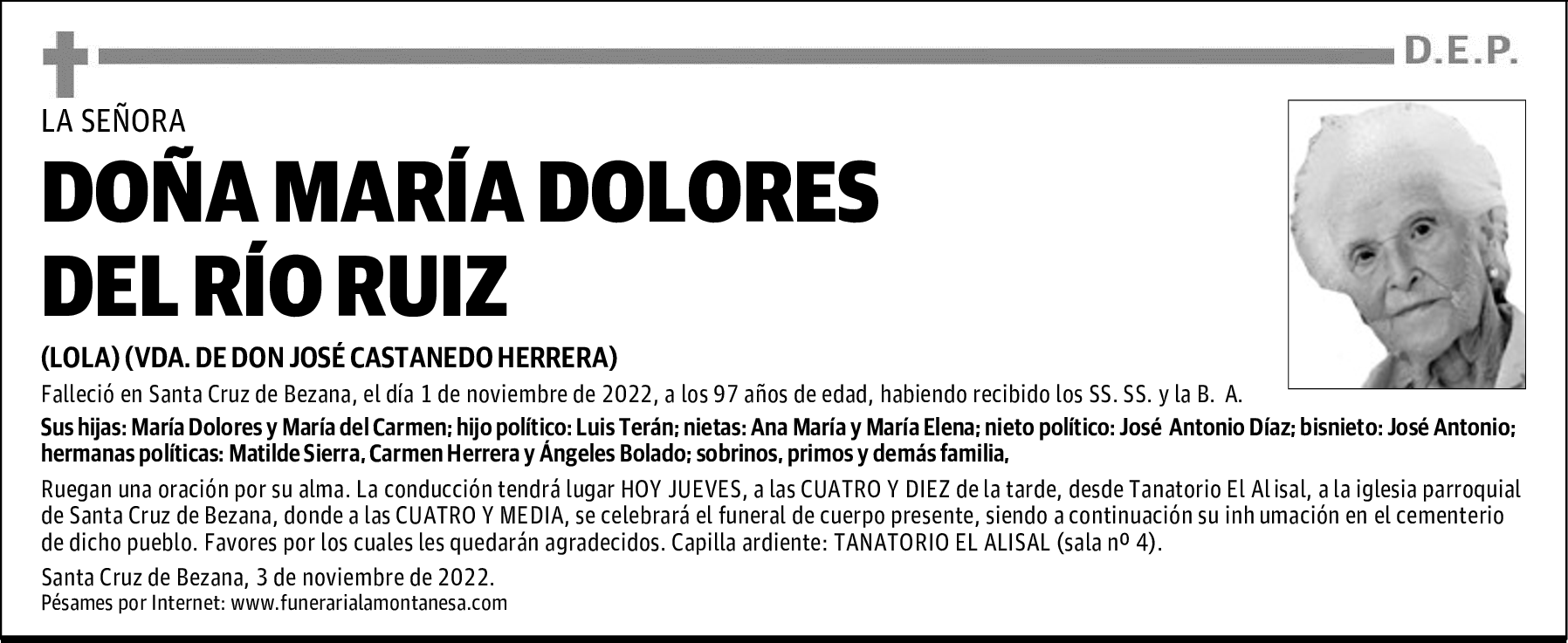 DOÑA MARÍA DOLORES DEL RÍO RUIZ