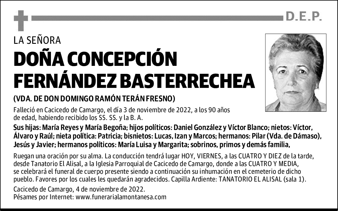 DOÑA CONCEPCIÓN FERNÁNDEZ BASTERRECHEA