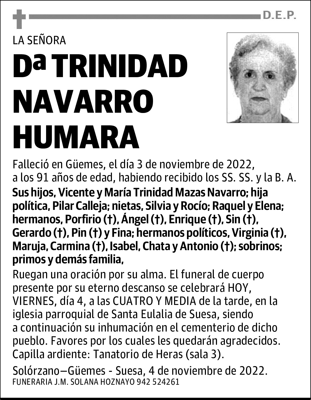 DOÑA TRINIDAD NAVARRO HUMARA