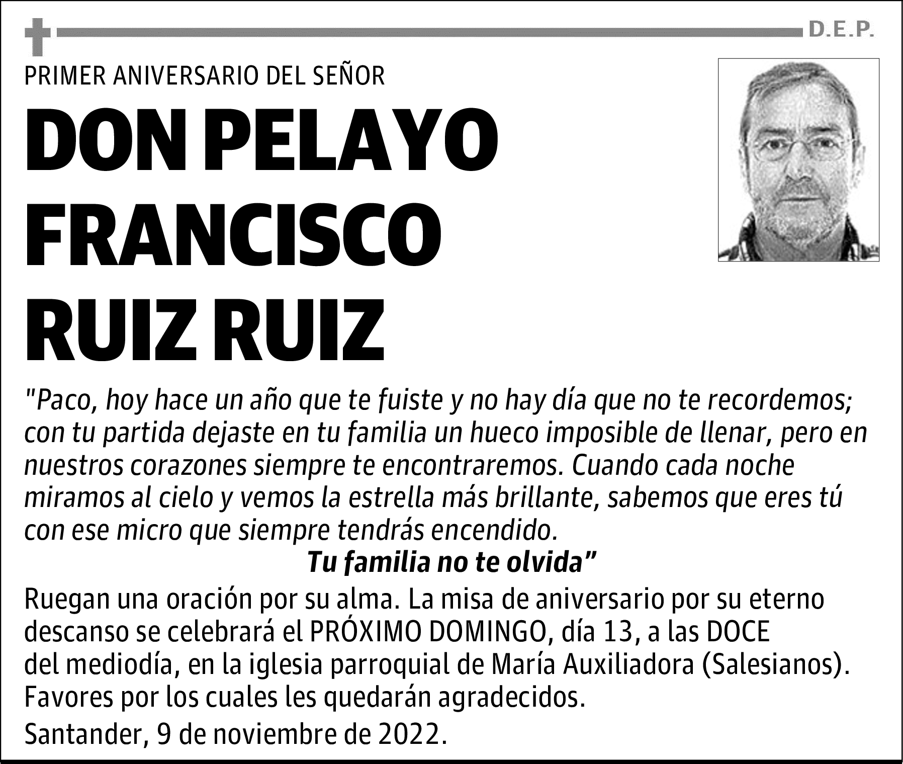DON PELAYO FRANCISCO RUIZ RUIZ