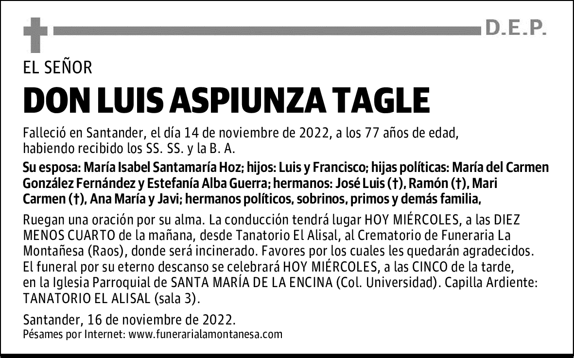 DON LUIS ASPIUNZA TAGLE