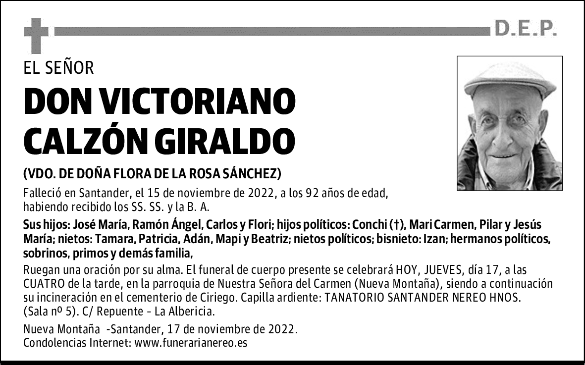 DON VICTORIANO CALZÓN GIRALDO