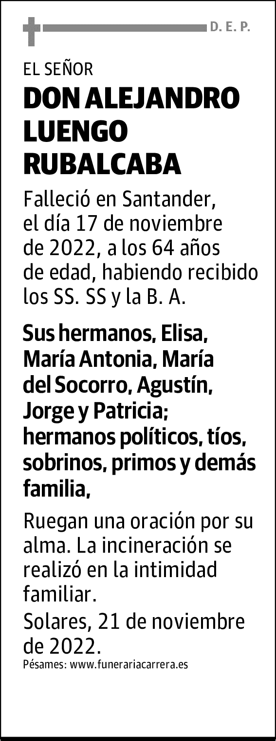 DON ALEJANDRO LUENGO RUBALCABA