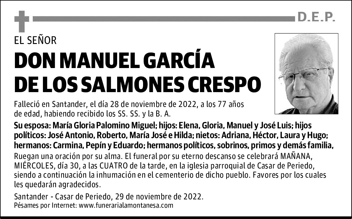 DON MANUEL GARCÍA DE LOS SALMONES CRESPO