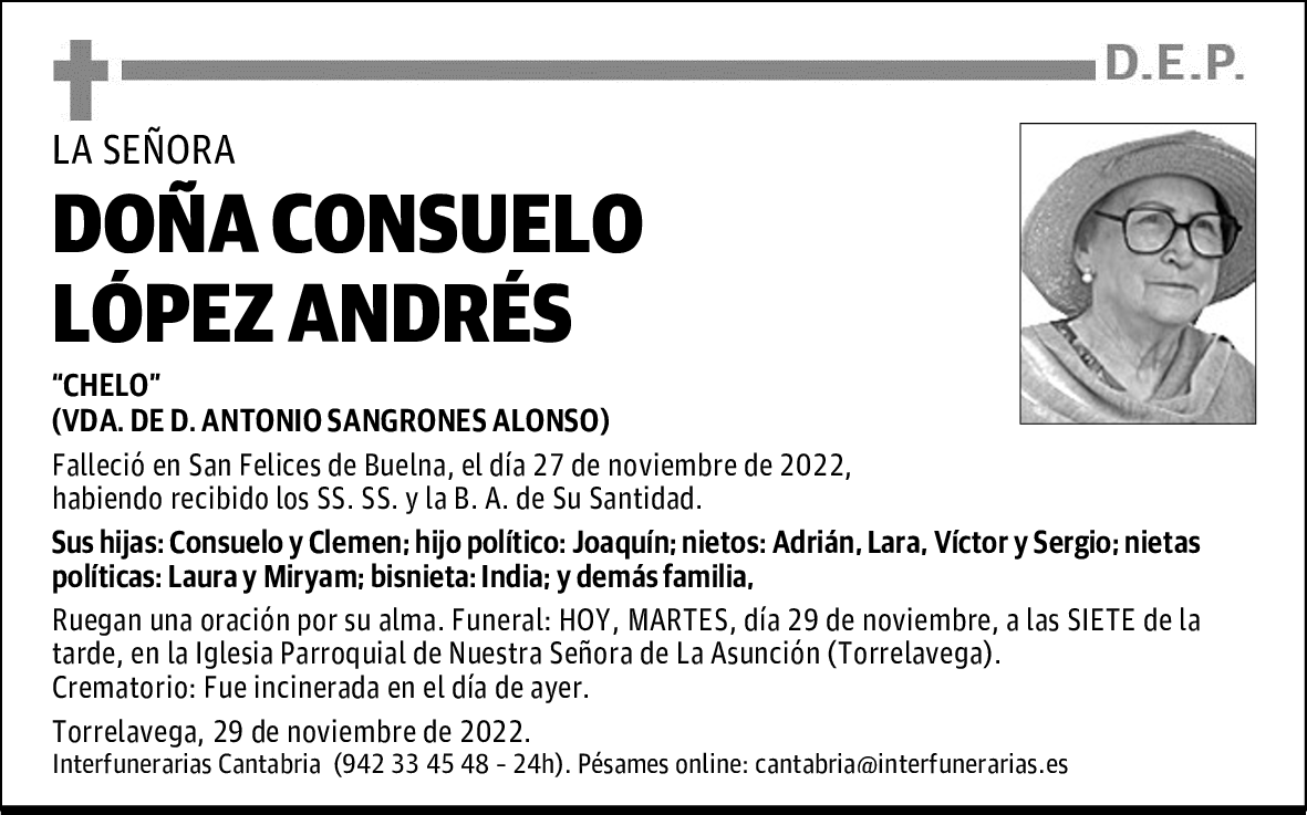 DOÑA .CONSUELO LÓPEZ ANDRÉS