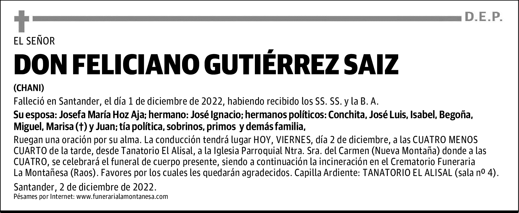 DON FELICIANO GUTIÉRREZ SAIZ