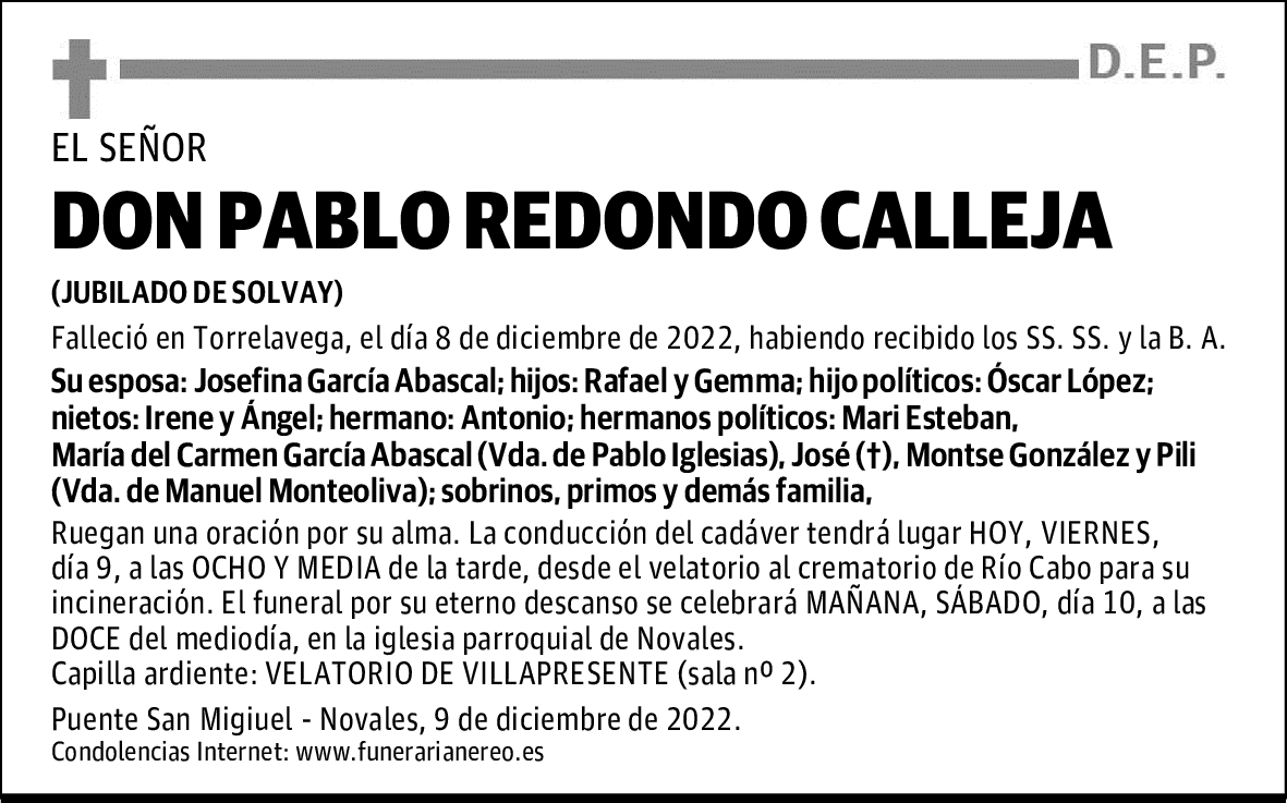 DON PABLO REDONDO CALLEJA