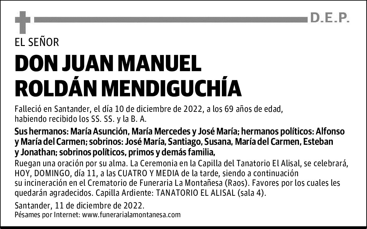DON JUAN MANUEL ROLDÁN MENDIGUCHÍA