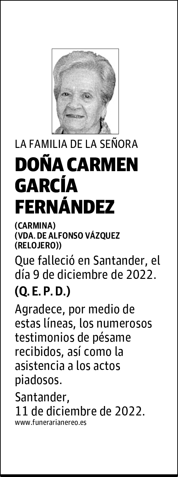 DOÑA CARMEN GARCIA FERNANDEZ