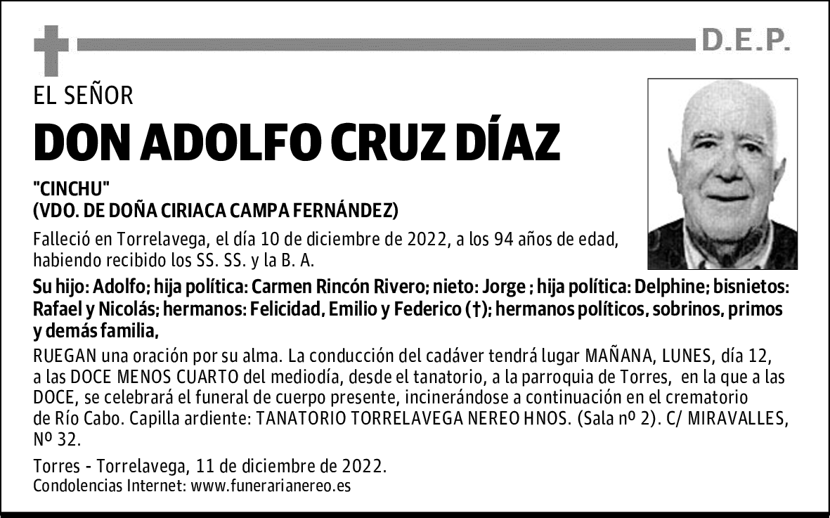 DON ADOLFO CRUZ DíAZ