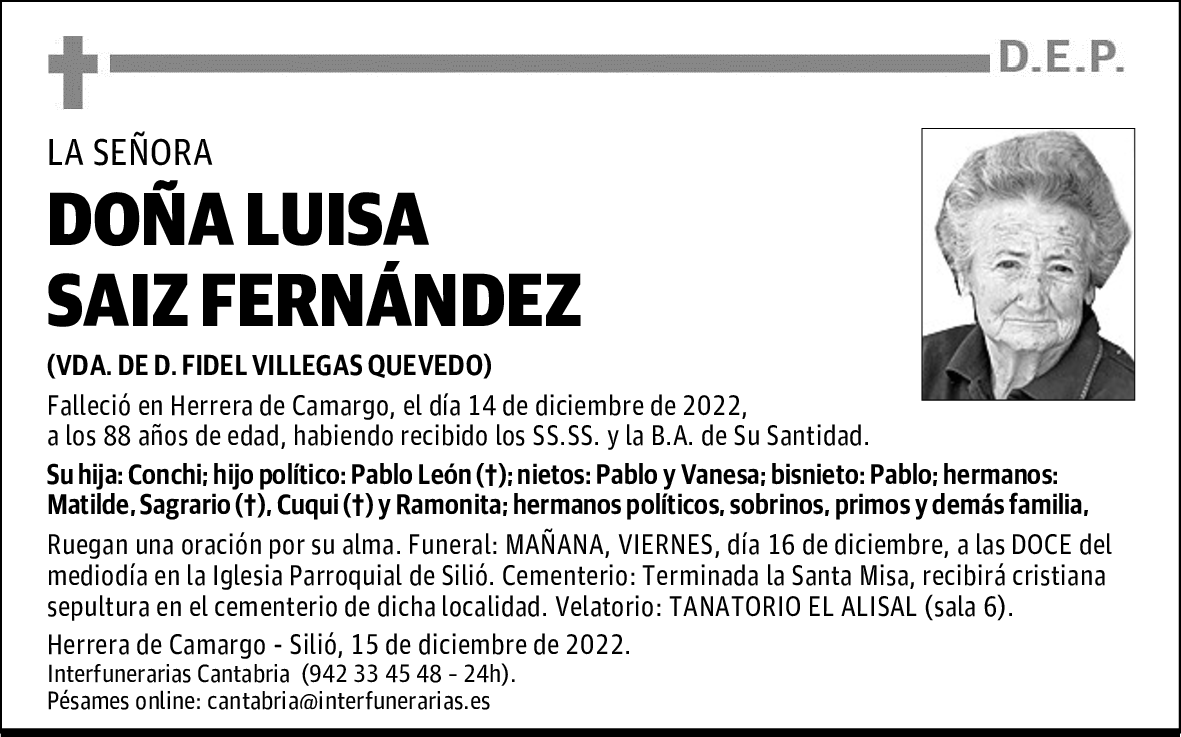 DOÑA LUISA SAIZ FERNÁNDEZ
