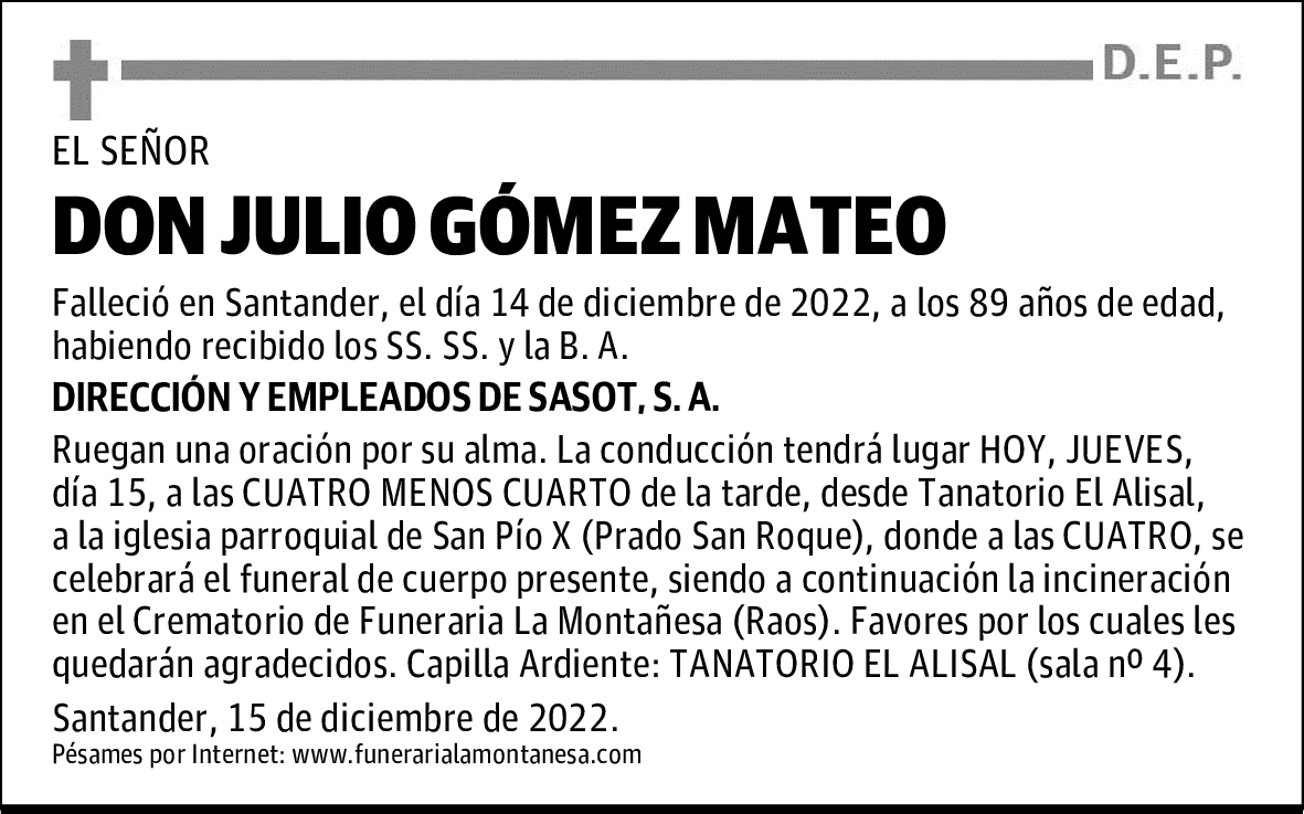 DON JULIO GÓMEZ MATEO