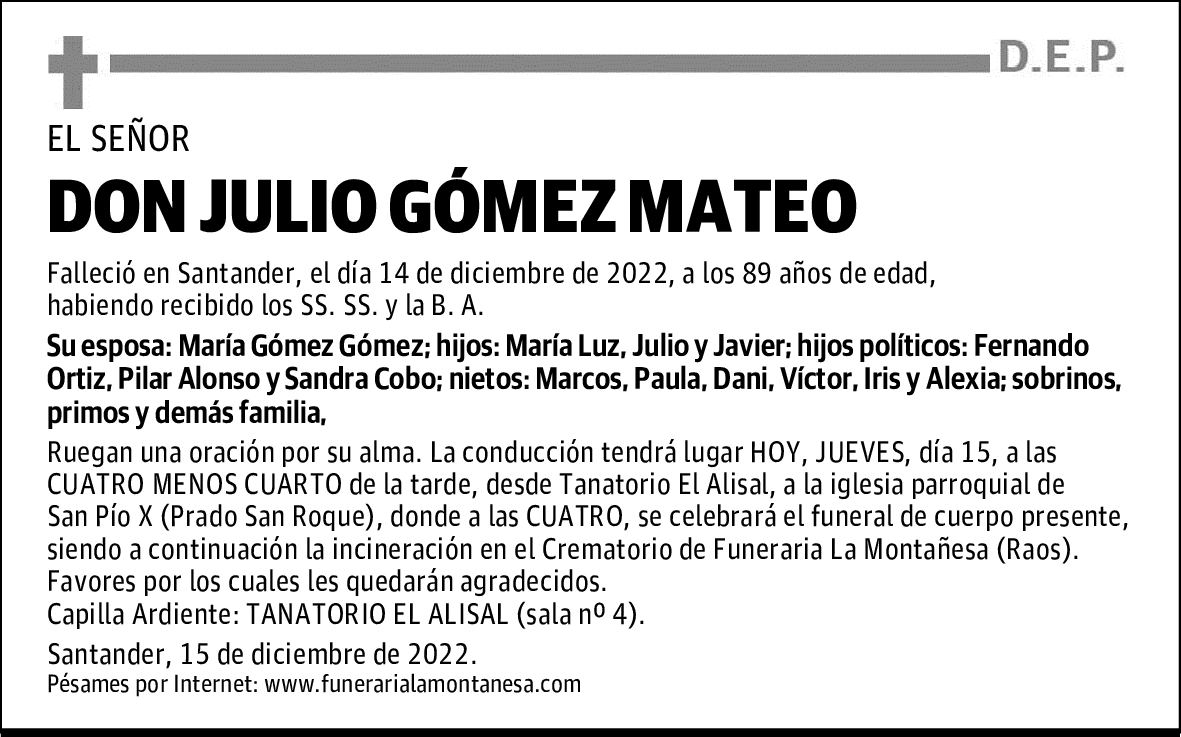 DON JULIO GÓMEZ MATEO