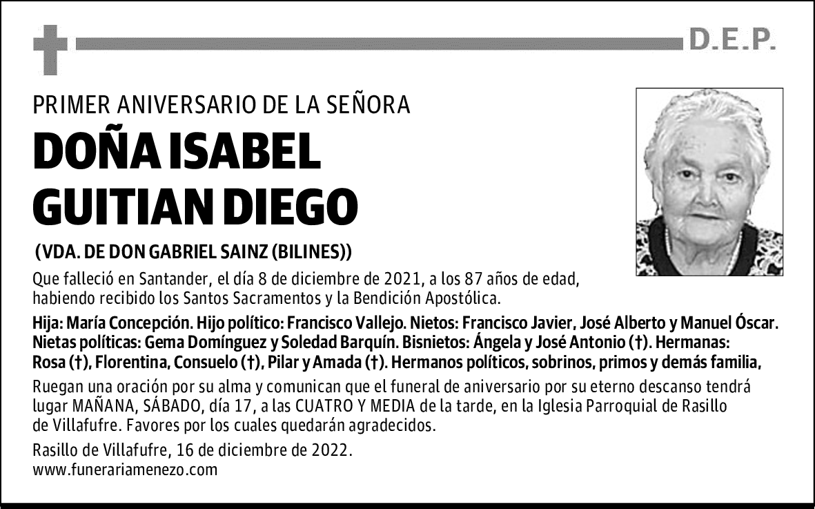 DOÑA ISABEL GUITIAN DIEGO