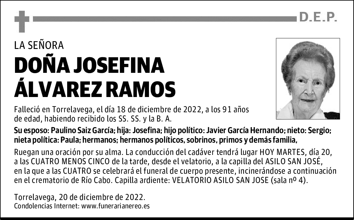 DOÑA JOSEFINA ÁLVAREZ RAMOS