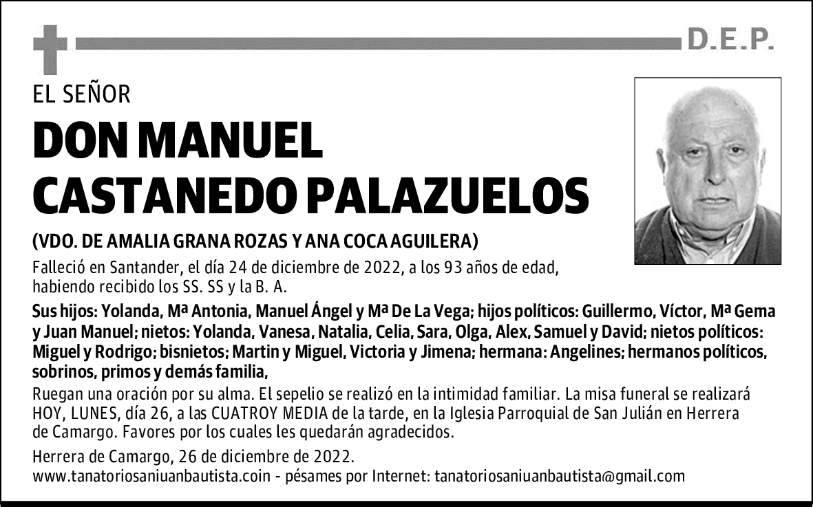 DON MANUEL CASTANEDO PALAZUELOS
