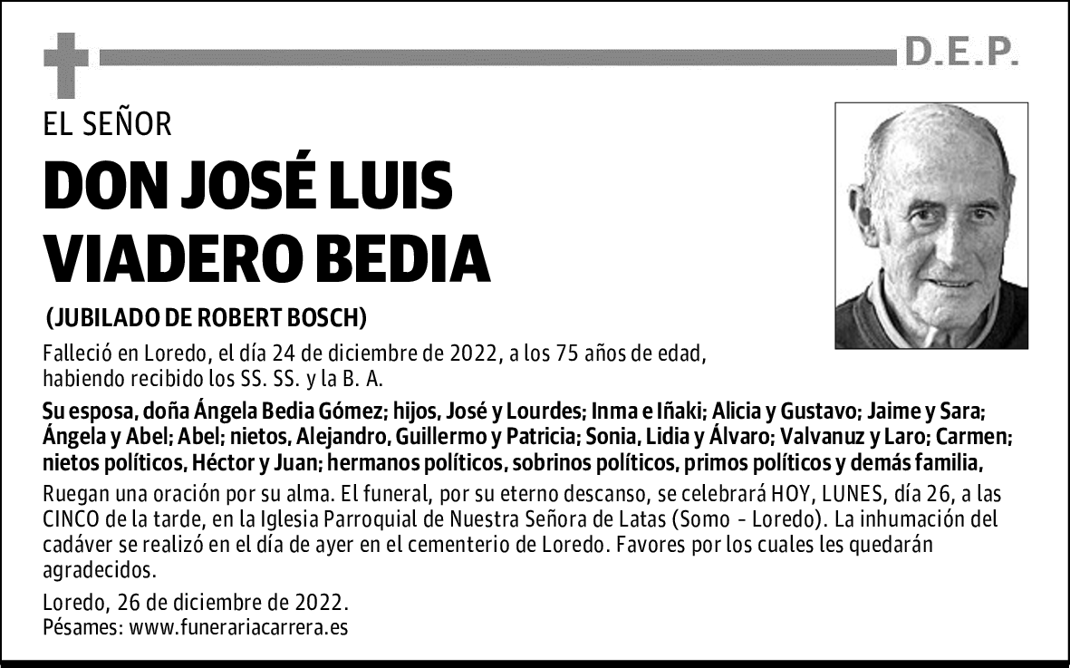 DON JOSÉ LUIS VIADERO BEDIA