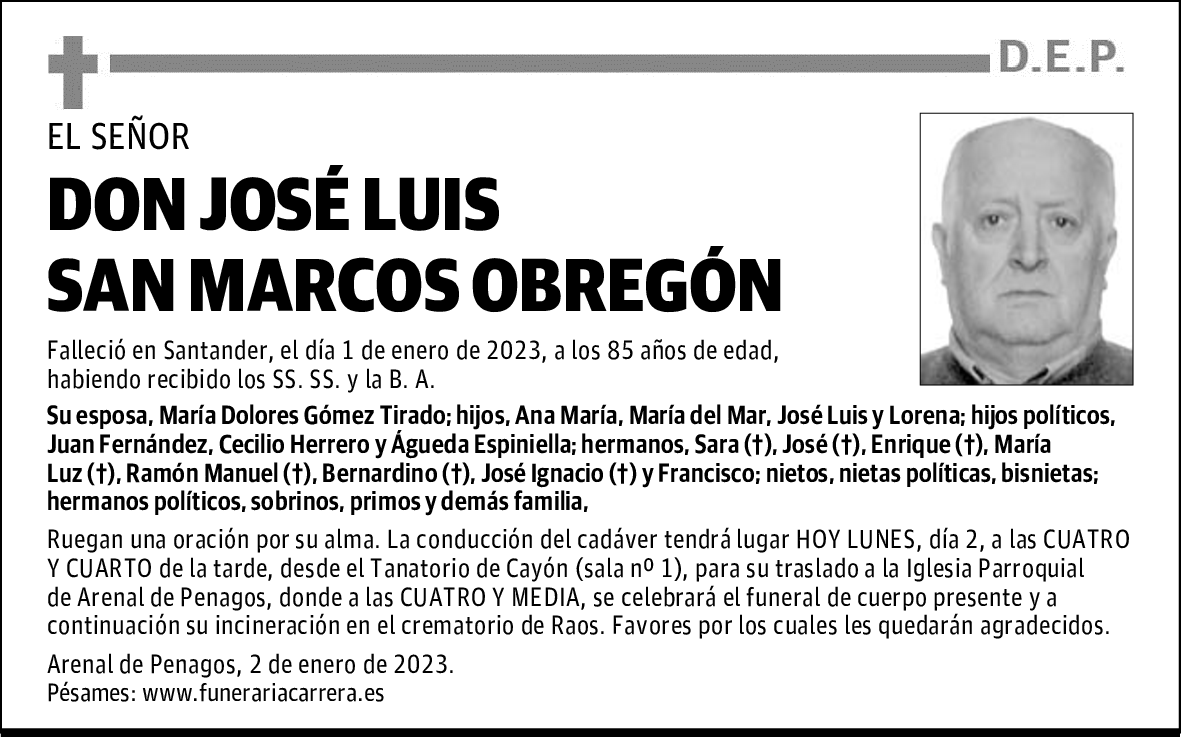 DON JOSÉ LUIS SAN MARCOS OBREGÓN