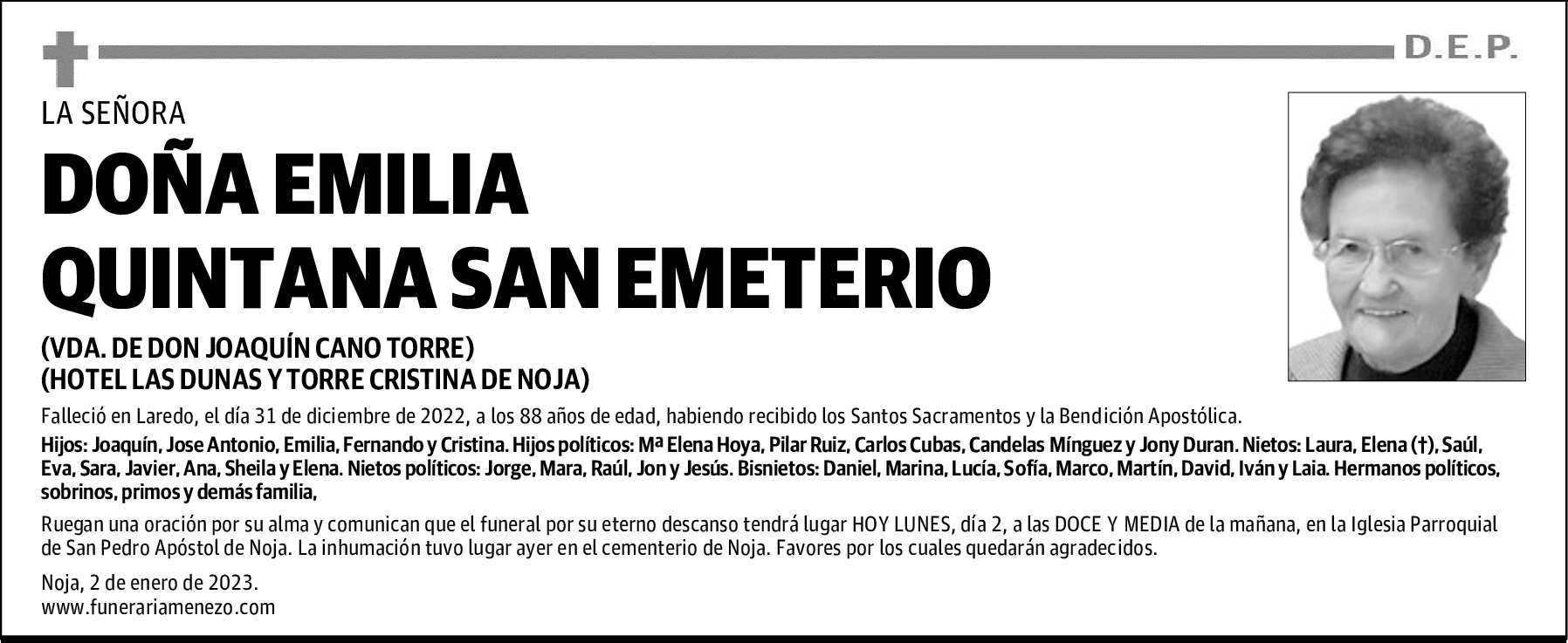 DOÑA EMILIA QUINTANA SAN EMETERIO