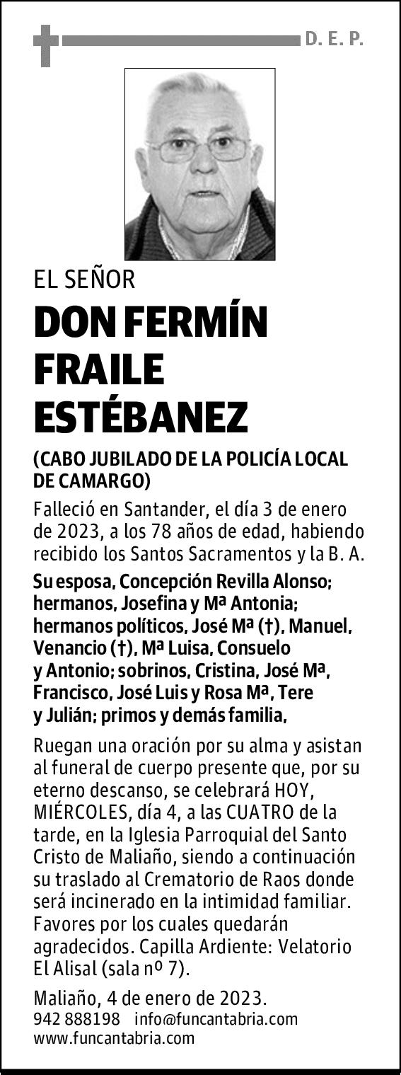 DON FERMÍN FRAILE ESTÉBANEZ