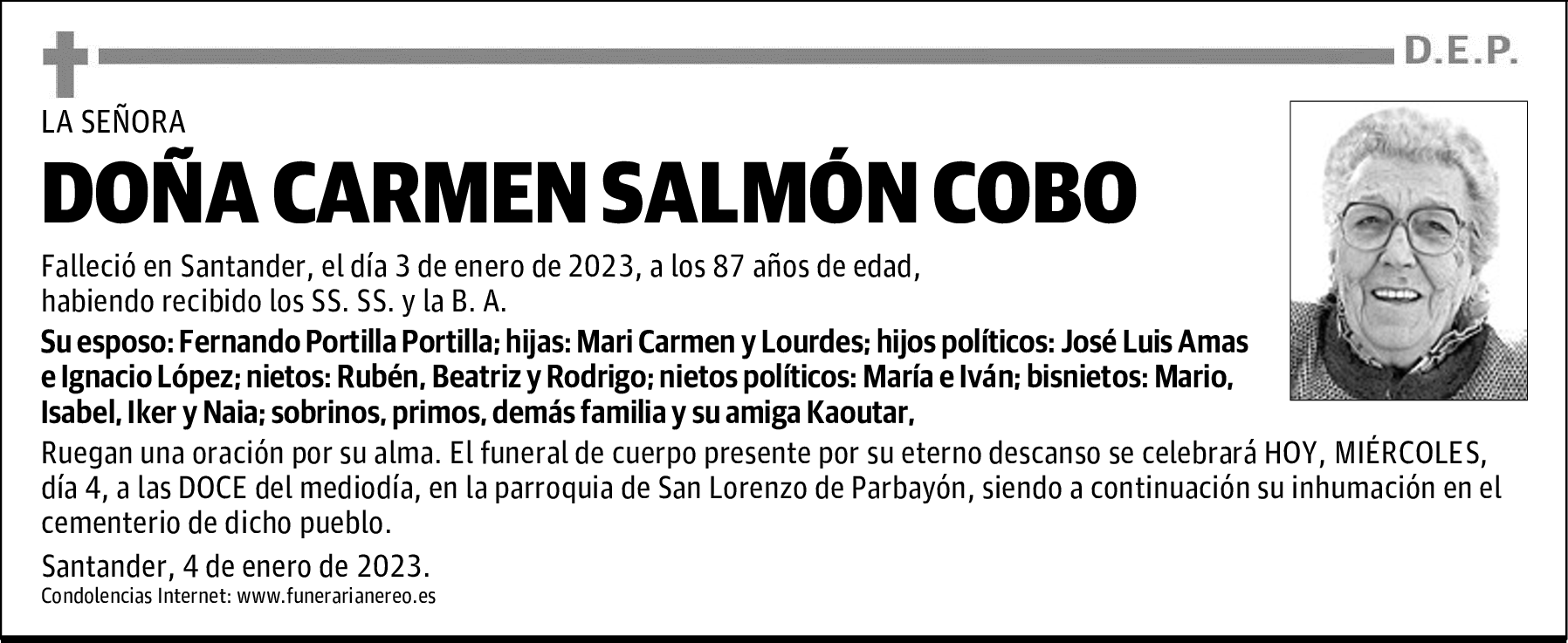 DOÑA CARMEN SALMÓN COBO