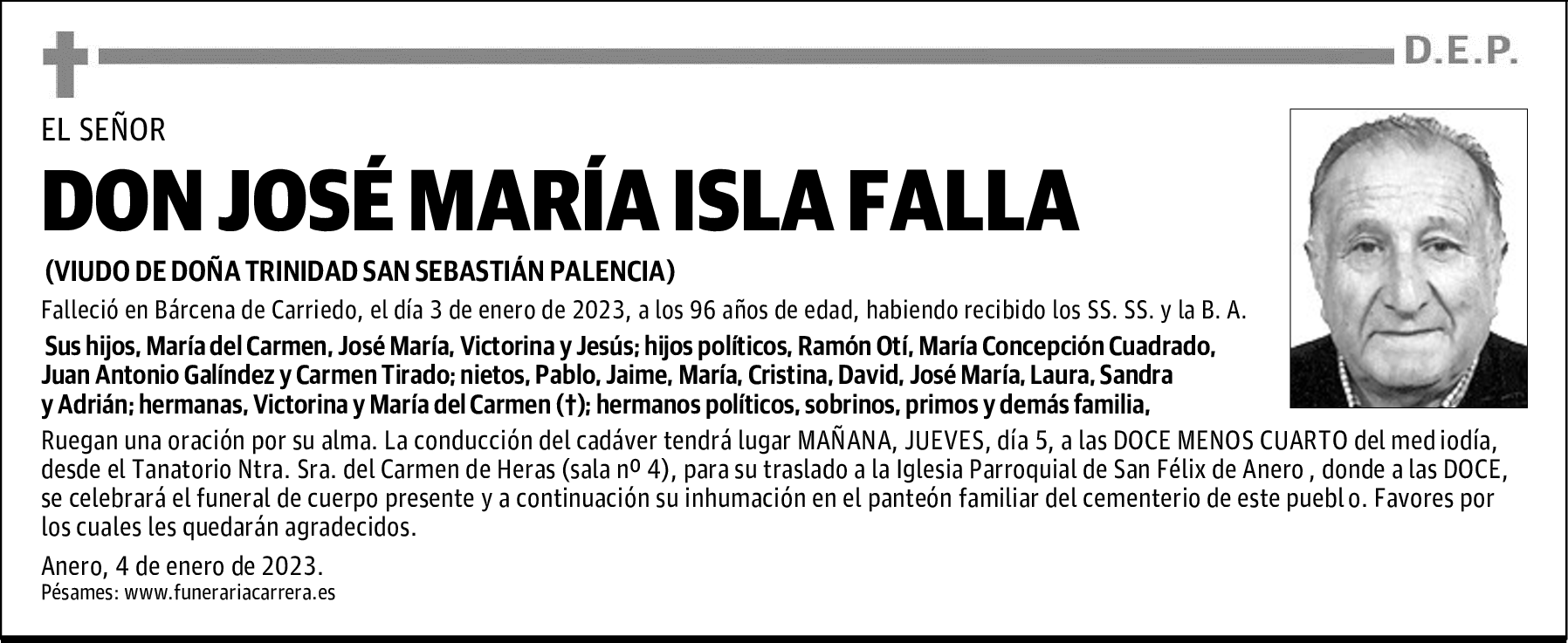 DON JOSÉ MARÍA ISLA FALLA